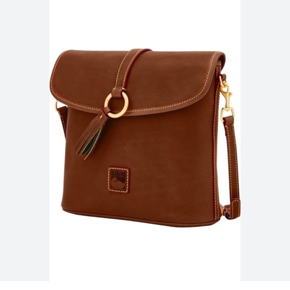 Dooney & Bourke Handbags - Dooney & Bourke Florentine Leather Large Dottie Crossbody Chestnut/Brown